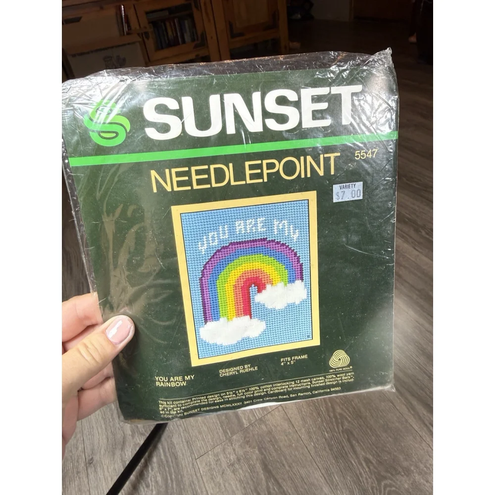 Sunset Needlepoint Kit “You Are My Rainbow” #5547 New — Fits 4x5” Frame